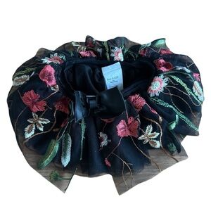 Elly & Emmy Black Colorful Embroidered Floral Skirt Boho Baby Girl 0-12M